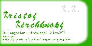 kristof kirchknopf business card